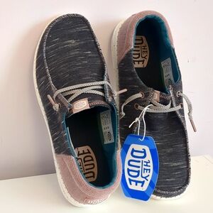 Hey Dude Wendy Funk Jersey shoes in Charcoal size W10 NWT